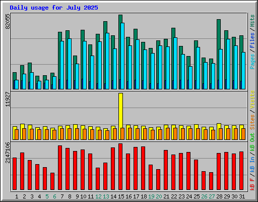 Daily usage for July 2025