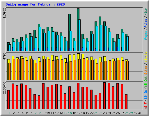 Daily usage for February 2026